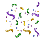 Thrown Mardi Gras Confetti