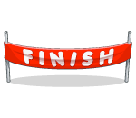 Ski Slope Red Finish Line