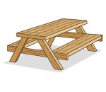 Slightly Faded Picnic Table