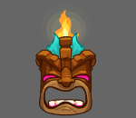 Flaming Tiki Mask