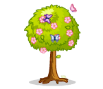 Pink Flower Tree with Butterflies