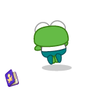 Jumping Ballet Frog Plushie (back)