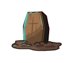 Half Buried Haunted Coffin