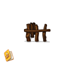 Angled Wooden Branch Fence