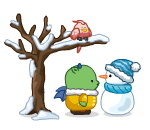 Drew with his First Snow Man